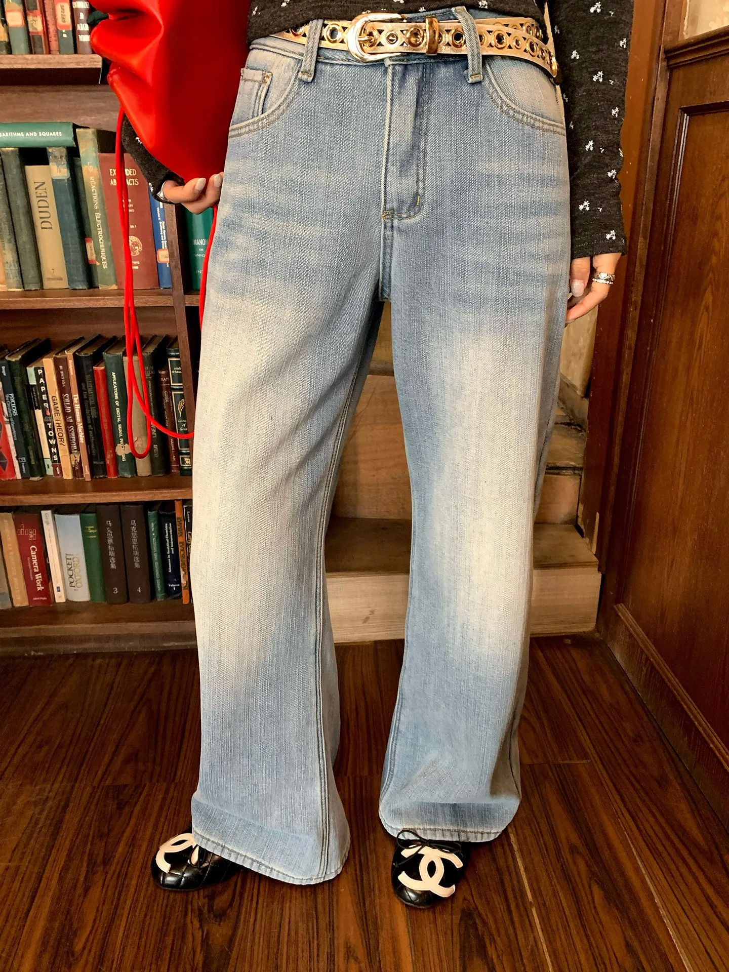 

Женские джинсы Warm Fce, прямой крой, повседневный дизайн, зимняя мода, малая серия, цвет бирюзовый, с завышенной талией, смесь хлопка