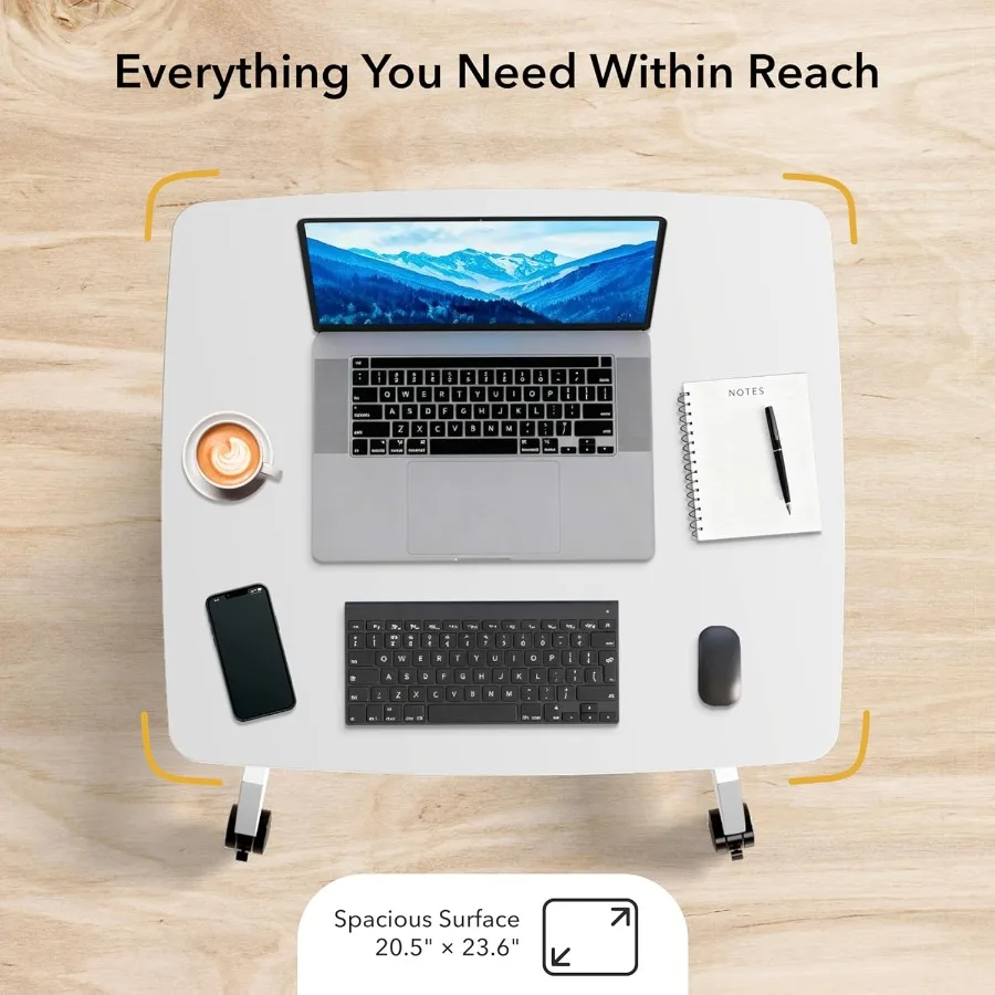 مكتب كمبيوتر محمول دوار قابل للتعديل مع عجلات للاستخدام المنزلي والمكتب والفصول الدراسية أو محطة العمل المتنقلة وعربة الكمبيوتر المدمجة #5