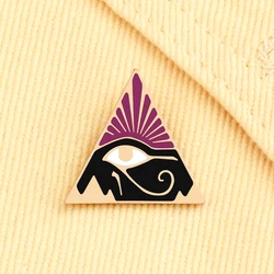 New Ancient Egypt The Eye of Horus Enamel Pins Mysterious Totem Brooch Personality Triangle Badge Pin Jewelry Gift for Friend