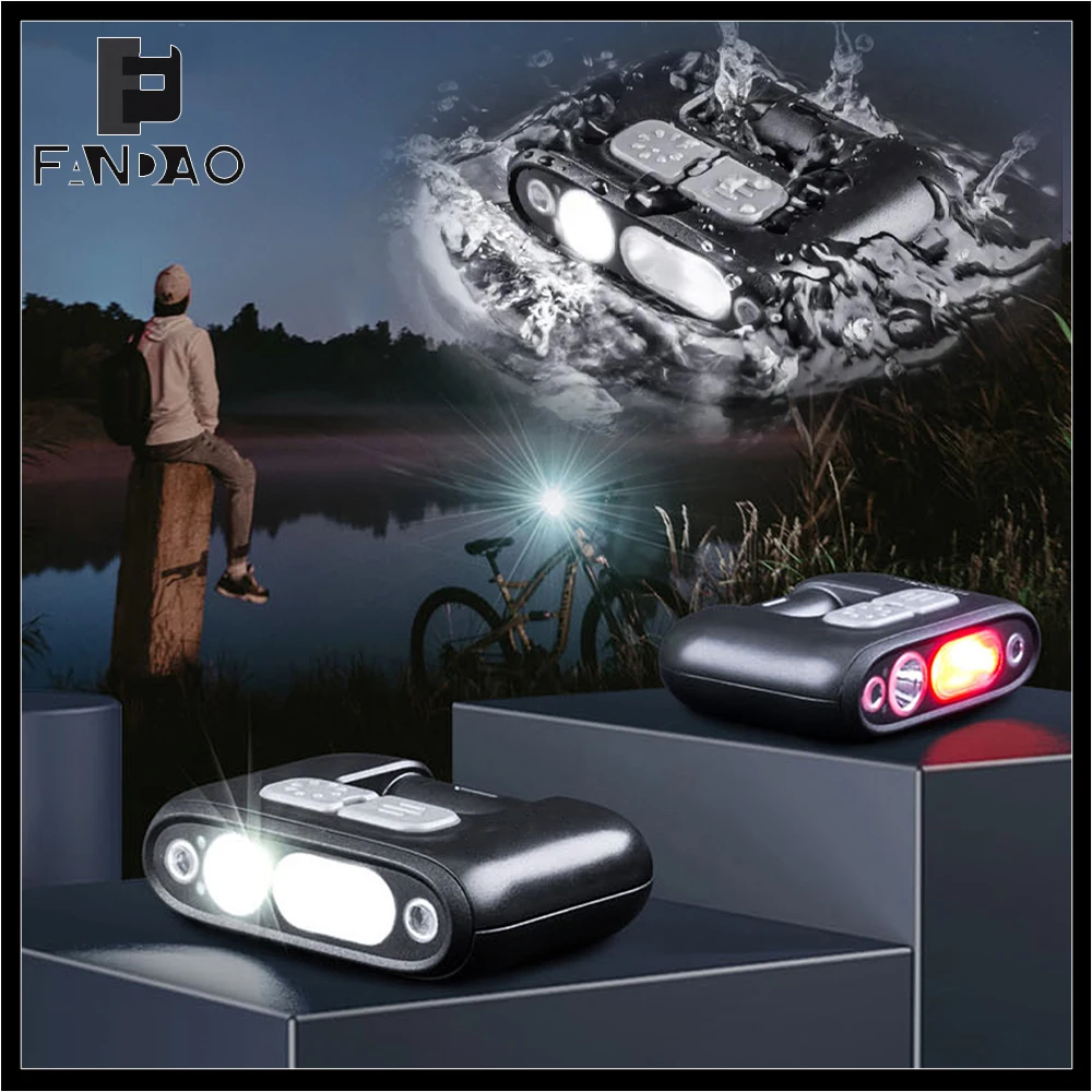 

Tactical Shoulder Light Red Blue Flashing Emergency Warning Headlamp Waterproof Dropproof Night Light for Camping Night Running