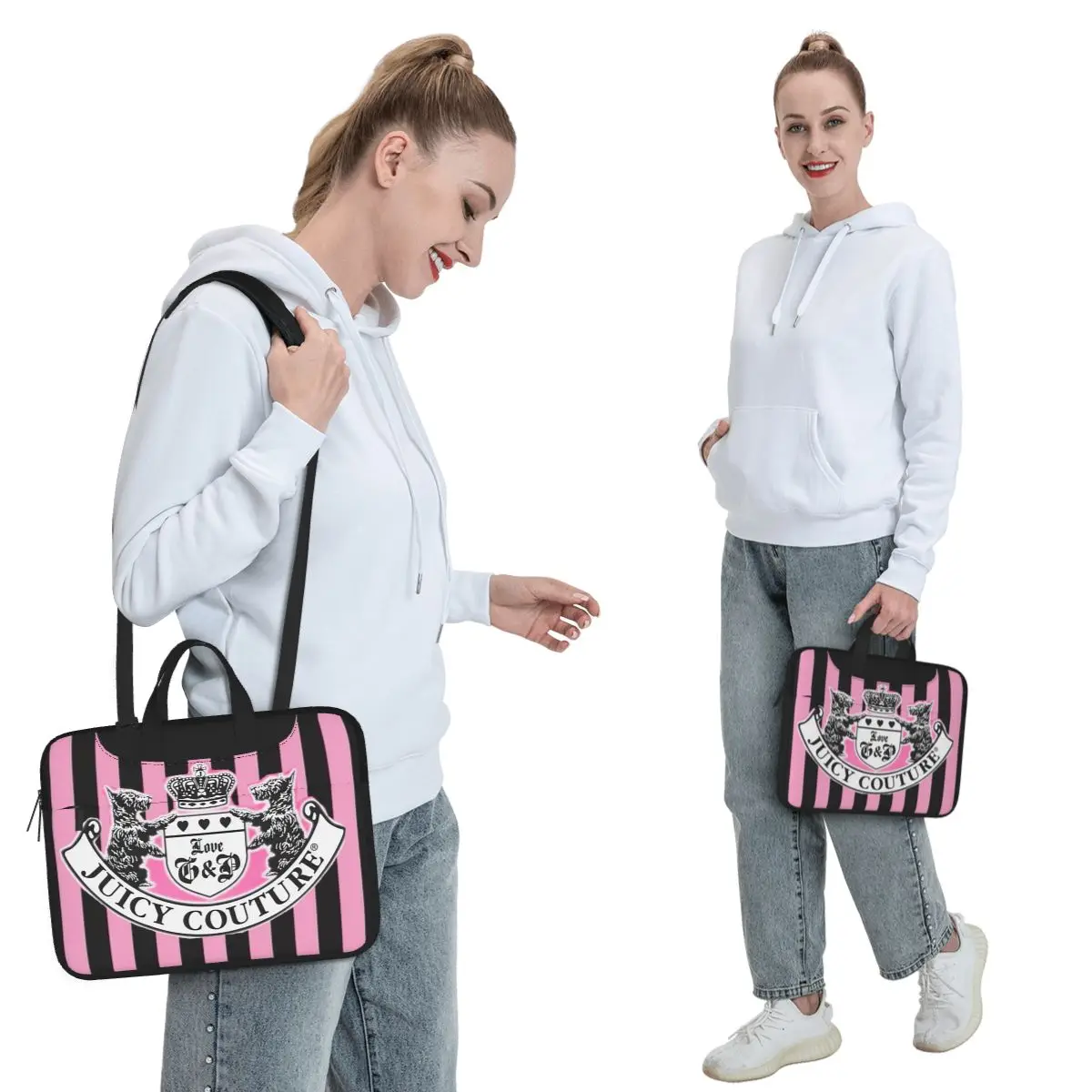 Y2k Juicy Couture Crest Crossbody Laptop Bag Case Computer Bag Resistant Protective Notebook Pouch for Macbook Pro Lenovo