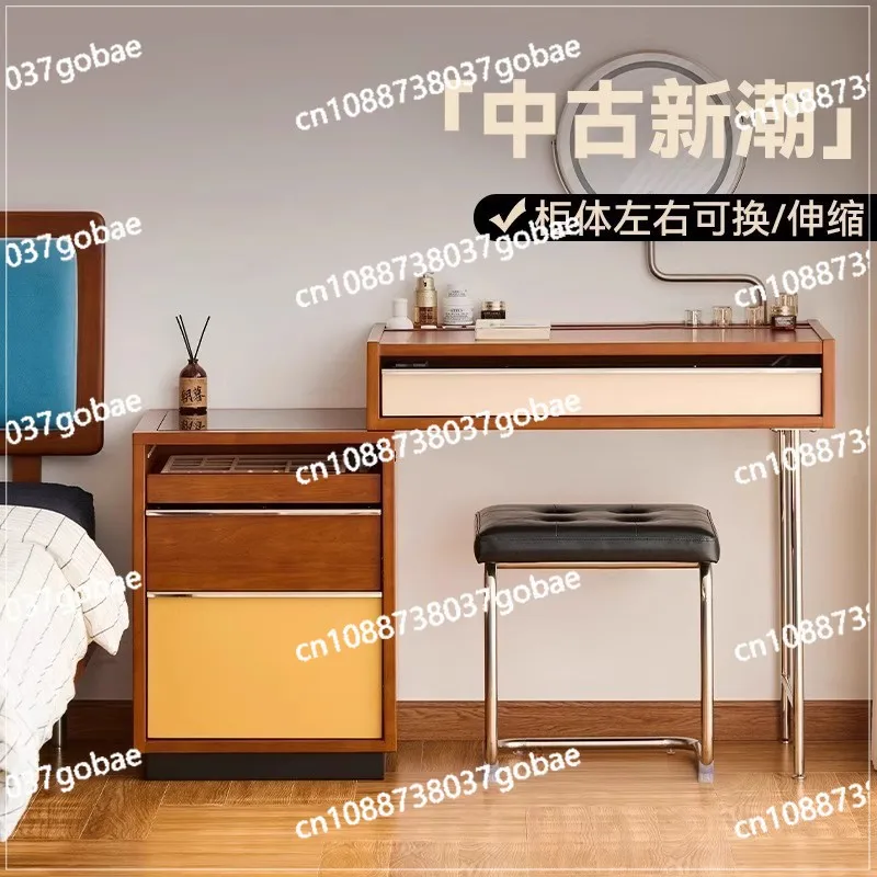 

Комод из цельного дерева в средневековом стиле, комод, шкаф для хранения, встроенная прикроватная тумбочка для маленькой квартиры, главная спальня