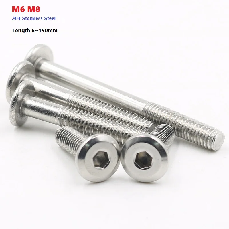 M6 M8 كبير شقة الداخلية عرافة مسدس المقبس ألين رئيس الأثاث المسمار ربط مشترك الترباس 304 الفولاذ المقاوم للصدأ طول 6 مللي متر إلى 150 مللي متر