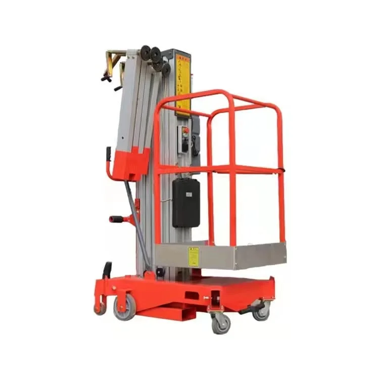 Customized aluminum alloy aerial work platform, small single column vertical lift, mobile single lift, affordable price