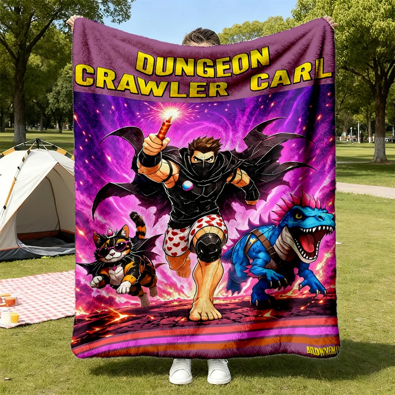 Retro Dungeon Crawler Carl Donut Mongo  Flannel Blanket, DCC Fan Flannel Throw, New Achievement Graphic