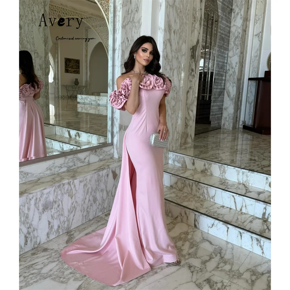 

Avery Custom Flower Fishtail Off-shoulder Sleeveless Elegant Dress Luxury Wedding Guest Evening Dresses D/party Prom Dress 2025