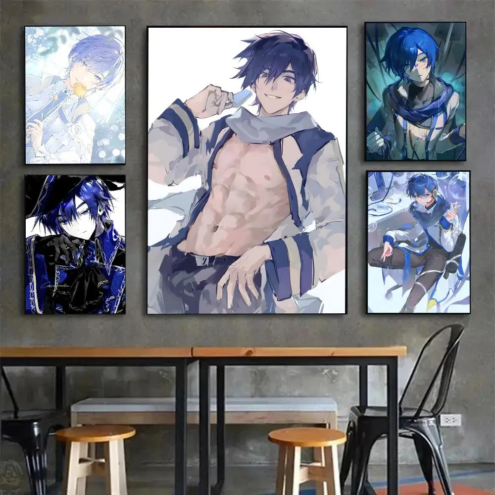 Bright Virtual Vocaloid K-KAITO Poster Painting Wall Art Mural for Living Room Home Decor and Gifts