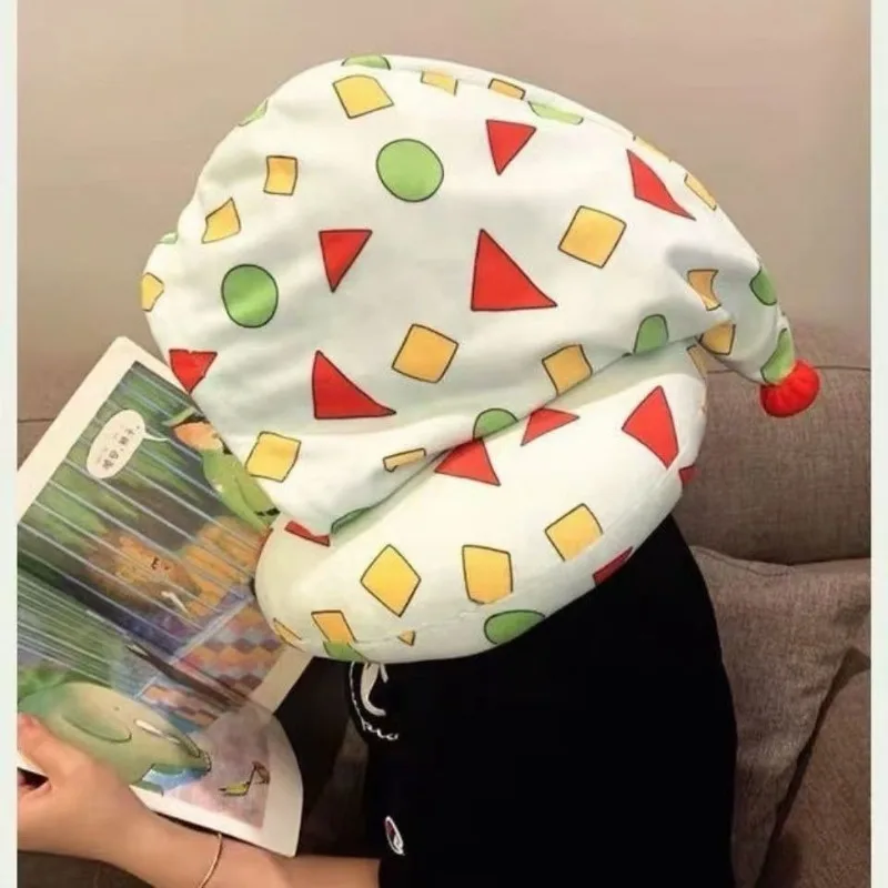 Animation Peripheral Crayon Shin-chan Hooded Neck Pillow To Keep Warm and Cute Cartoon Office Nap U-shaped Travel Neck Pillow