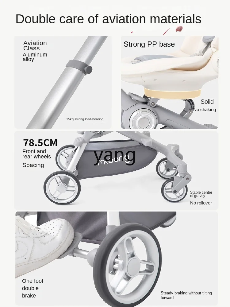 L'm'm-cochecito de bebé giratorio para niños, carrito para sentarse y acostarse, producto fantástico