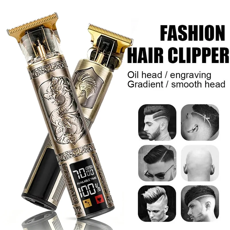 

2026 T9 Vintage Top Selling Hair Clipper Electric Fast Charging Portable Hair Trimmer Barber Hair Cutting Machine Accessories