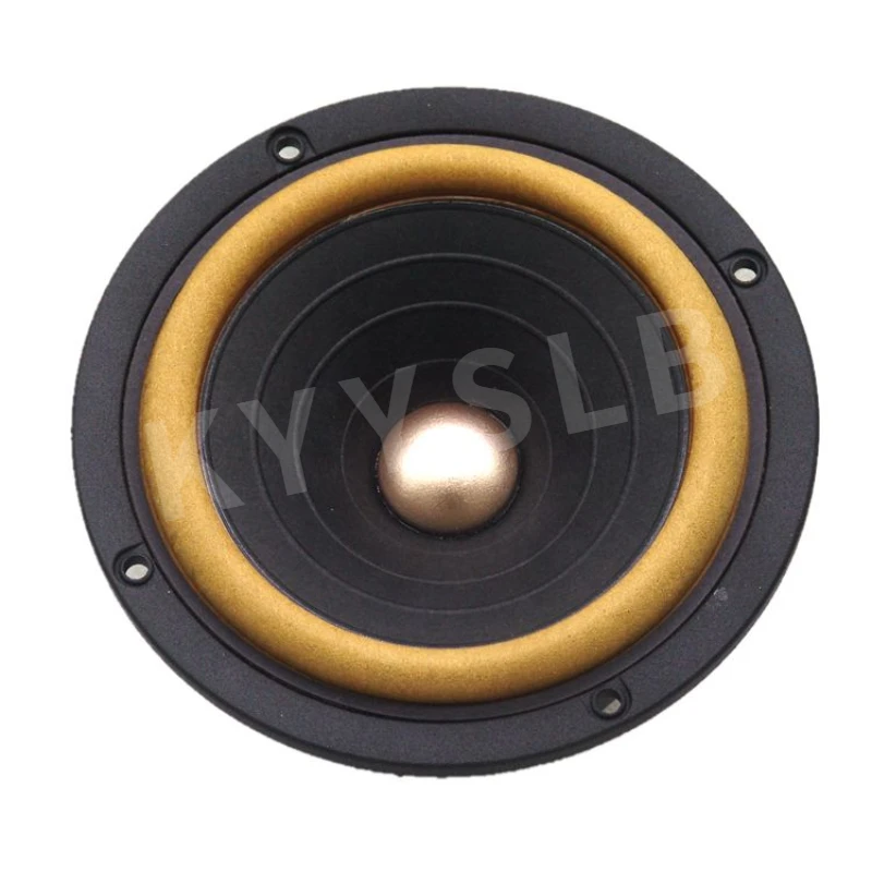 KYYSLB 5-дюймовый полнодиапазонный динамик HIFI, держатель для раковины из литого алюминия 610, бумажный раковина с кожаным краем.