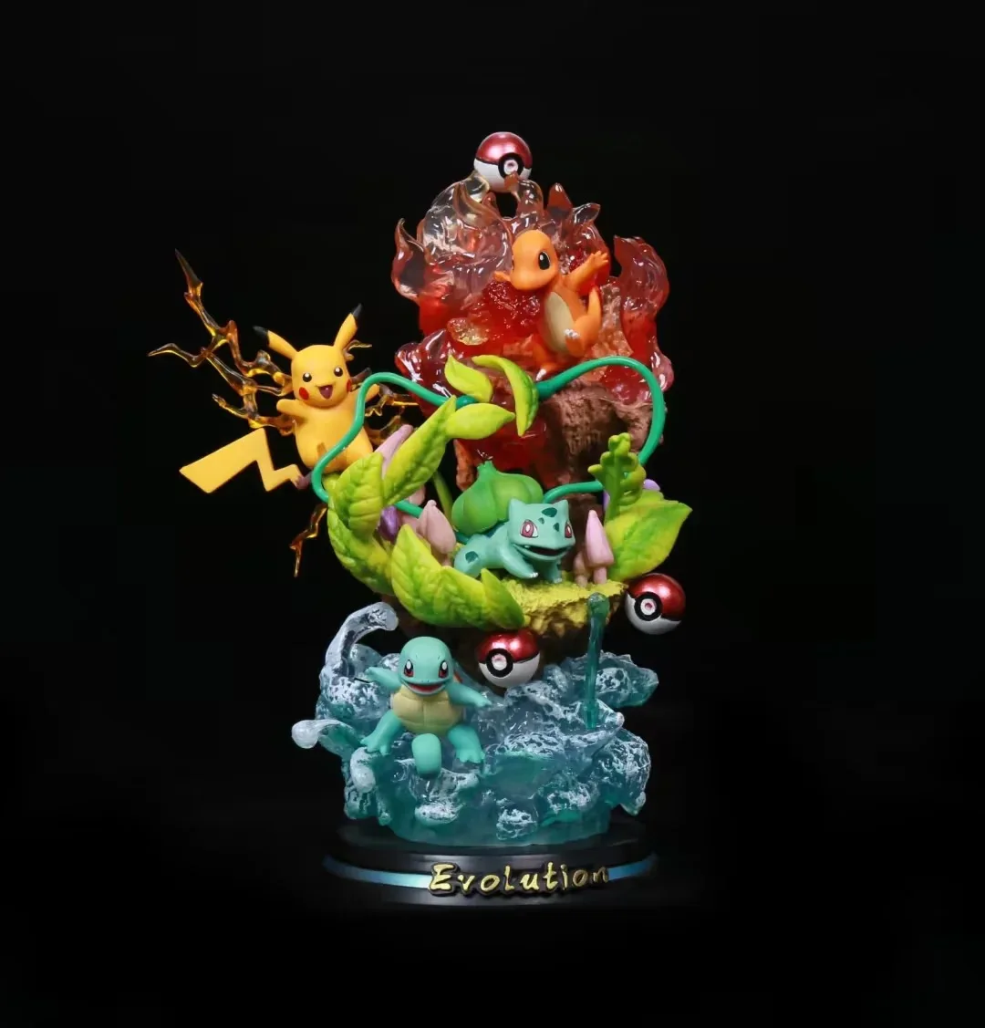 Anime Pokemon Pikachu Bulbasaur Dragonite Squirtle Evolution Ver. Figurka akcji GK PVC Statuetka z gry Kolekcjonerski Model Zabawka Lalka