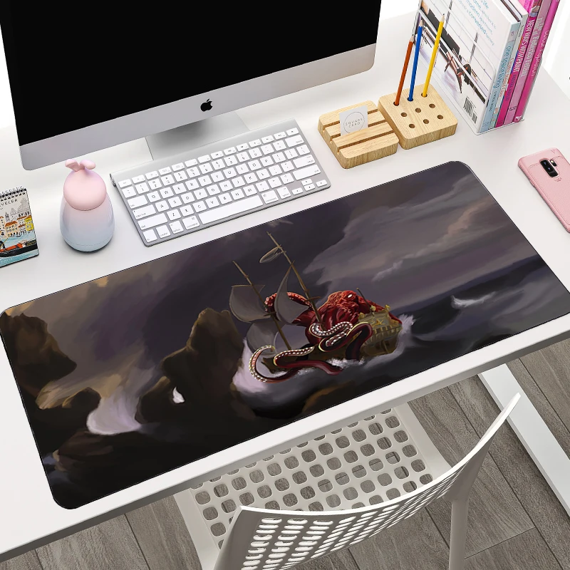 

Cartoon Shipwreck Mouse Pad Home Laptop Painting Anime Gaming Accessories Keyboard Mousepad PC Kawaii Lock Edge Desk Mat Carpet