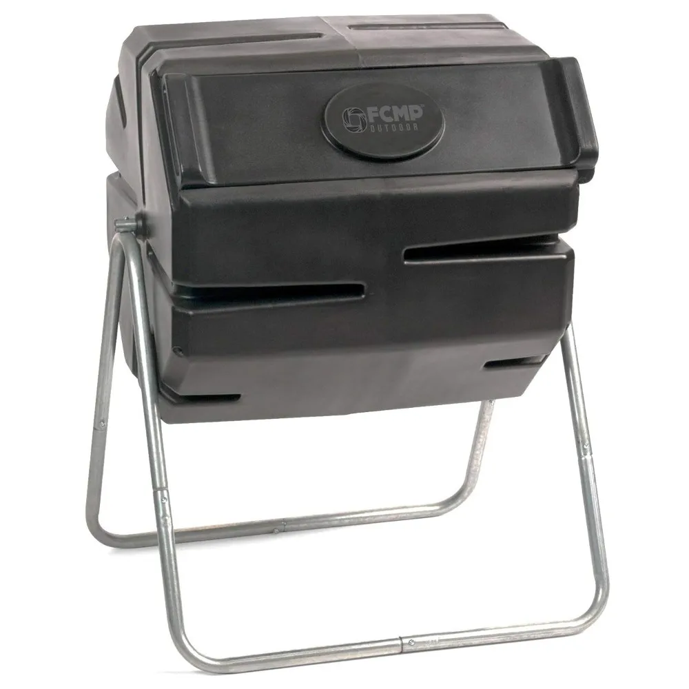 

37 Gallon 1 Piece Plastic Single Chamber Roto Tumbling Composter Outdoor Elevated Rotating Garden Compost Bin, Customized