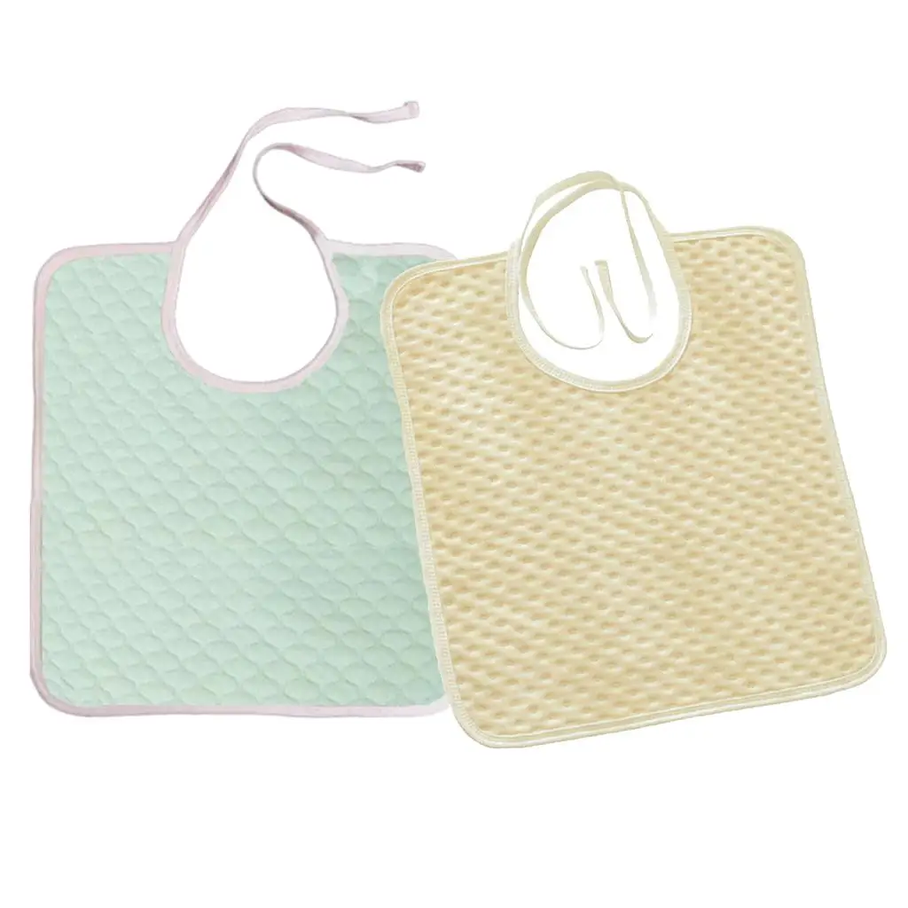 Washable Cotton Adult Bib Waterproof Mealtime Protector Disposable Adult Bibs Eating Back Aprons Cloth Protector Washable