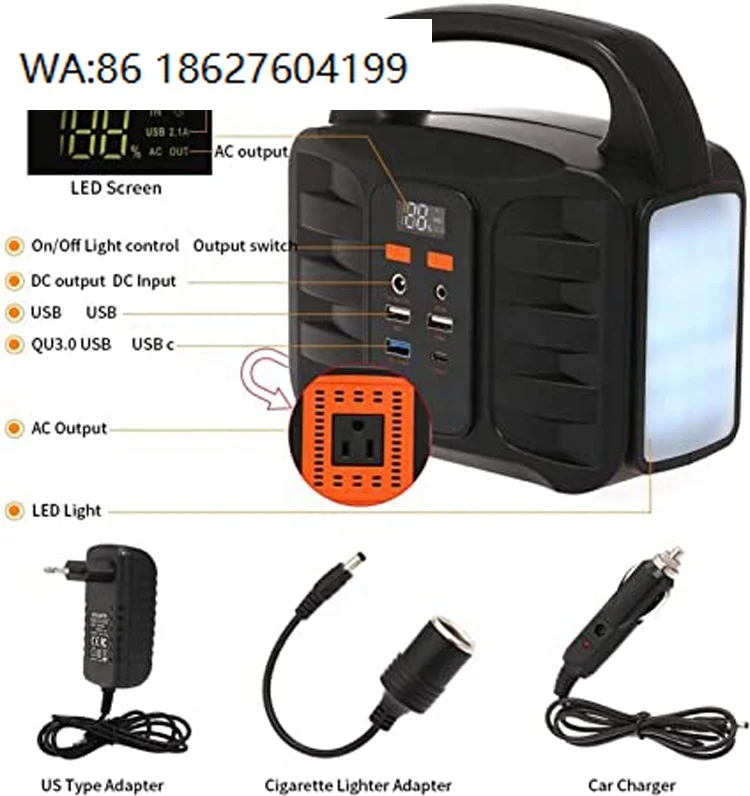 100W-500W Mini Portable Solar Generator 110V 220V Multifunctional Outdoor Camping Household Emergency Power Station