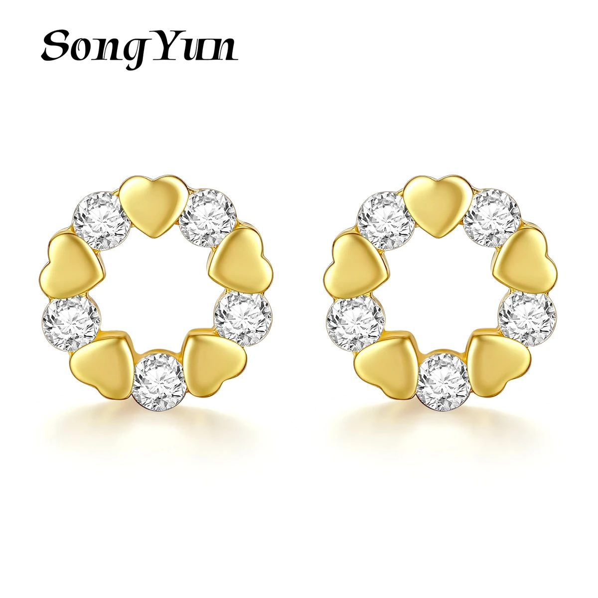 

SongYun Jewelry MHT Quality Brass Stud Earrings Dangle CZ 7A Zircon Bridal Shower Bachelorette Gift Women Earring Jewelry