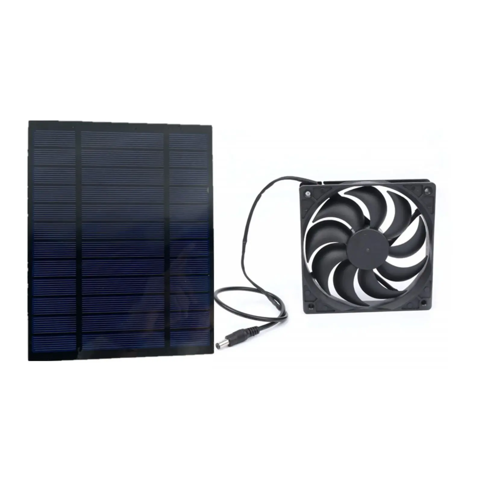 ソーラーパネル付き扇風機,12V,50W,犬,鶏,温室,rv,30cm,黒用