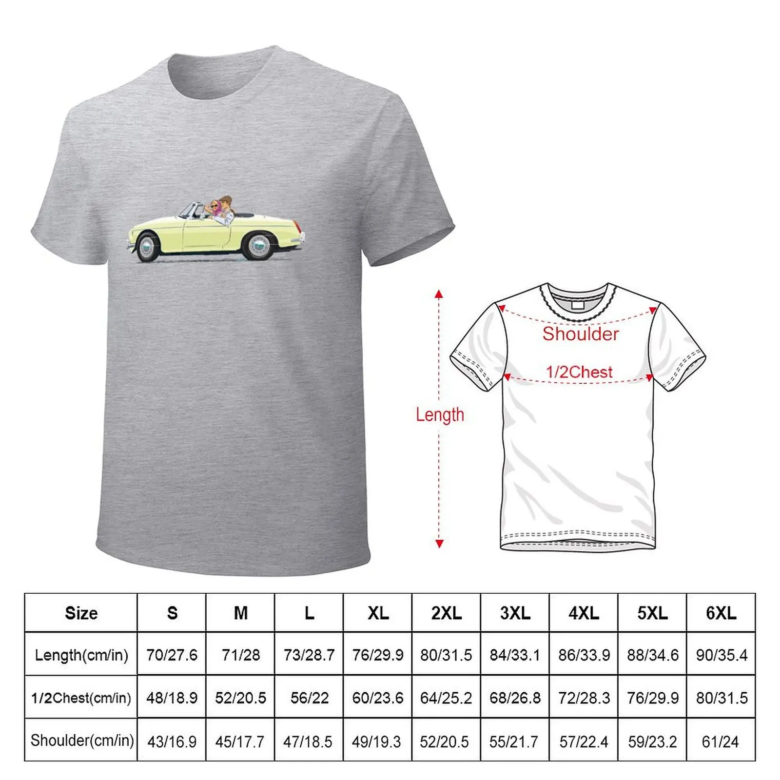 Pale Primrose color 'B' roadster – plus a selection of other colour choices T-Shirt graphics sublime anime oversized t shirt men