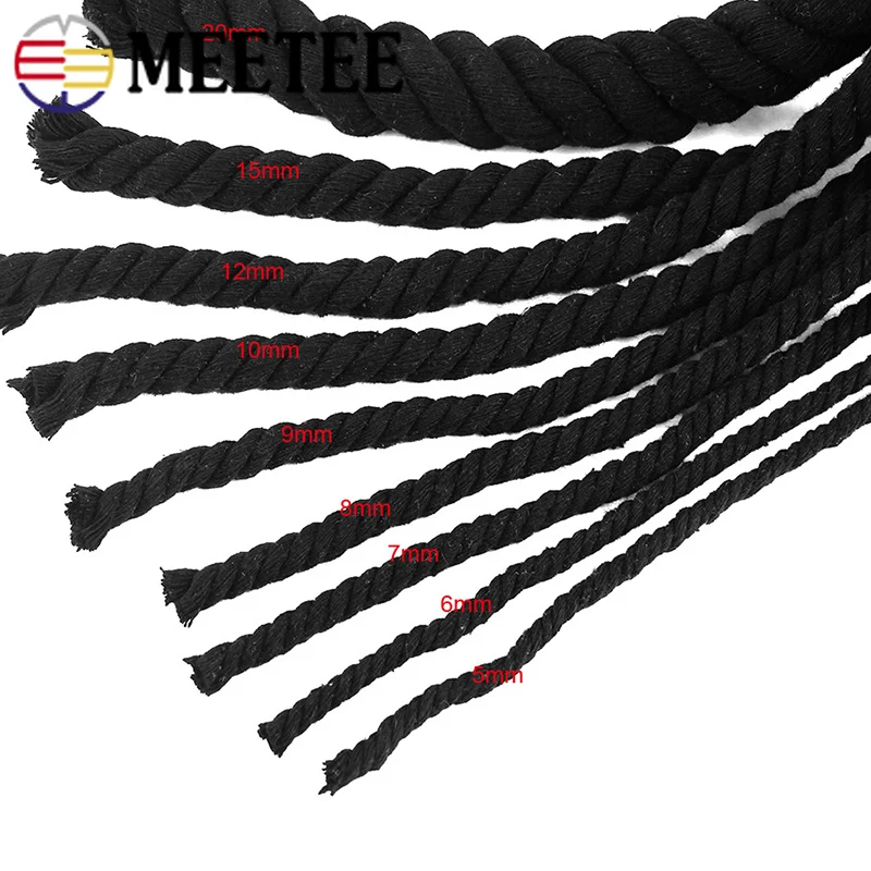 6MM/8MM/10MM/12MM 3 azioni corda di cotone ritorto corda per la decorazione della borsa accessori tessili per la casa fai da te