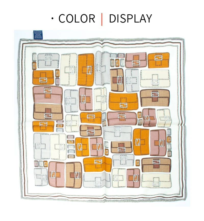 

Women's 30% Silk 70% Wool Square Scarf 65cm Soft Warm Breathable Daily Wear Office Travel Fashion Scarf with Bag Pattern