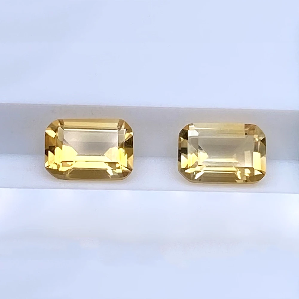 20 piezas de alta calidad, citrino Natural auténtico, faceta octagonal amarilla, corte 3x5mm-8x10mm, piedras preciosas semipreciosas sueltas para joyería