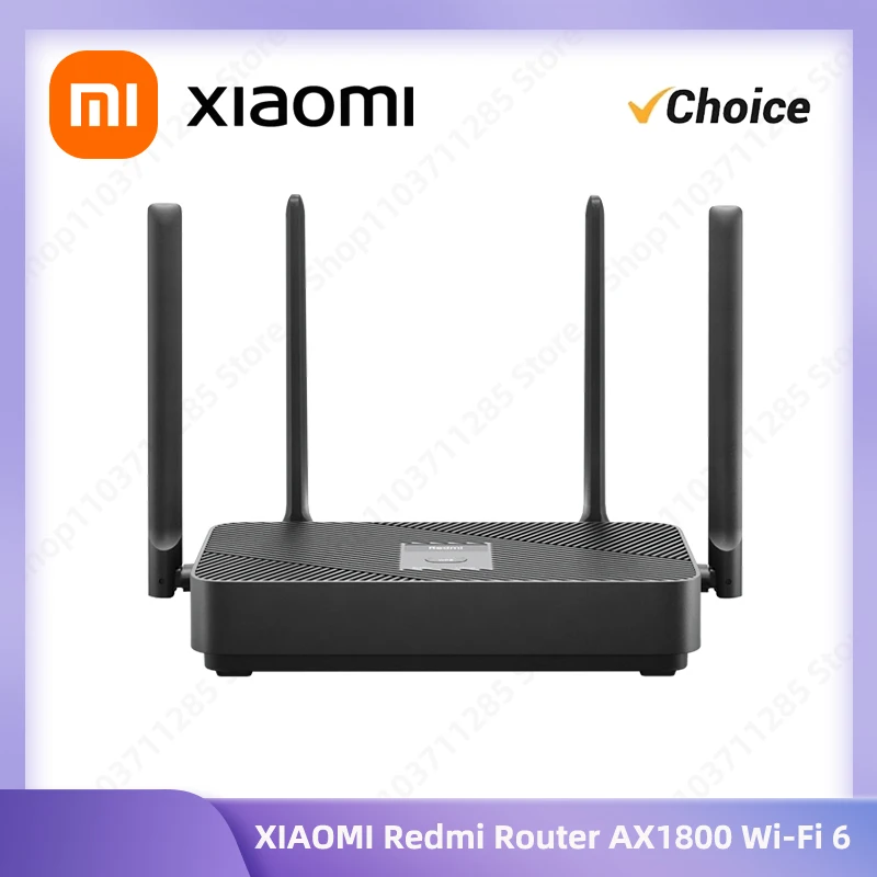 XIAOMI Redmi Router AX1800 Wi-Fi 6 Router Mesh Group 2.4/5GHz 256MB Dual-band OFDMA Works with Mi Home App Network Fiber Optic