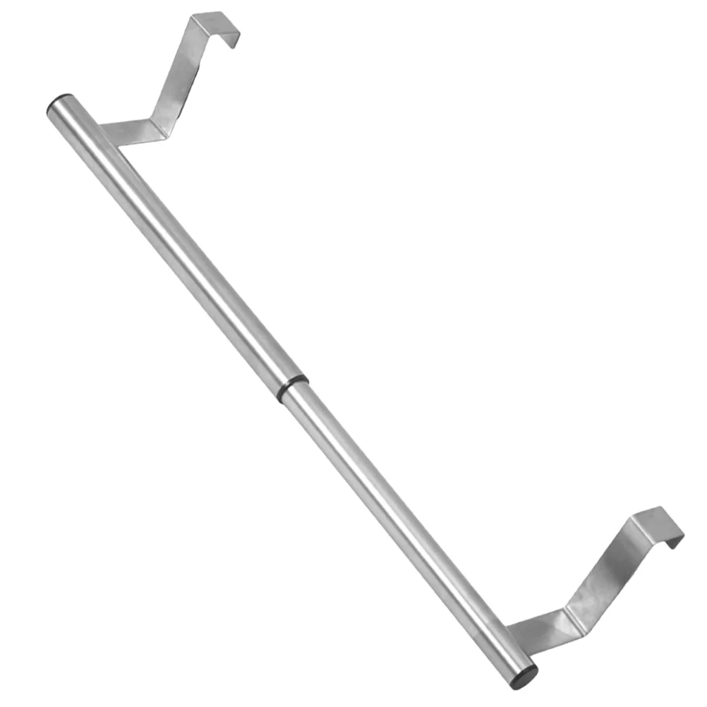 

Telescopic Towel Rack Bathroom Stands Coat Hangers Multifunction Cabinet Door Hanging Pole Storage Steel Bar Stainless Shelving
