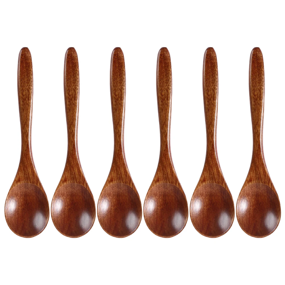 

6Pcs Wooden Coffee Scoop Natural Food-Grade Spoon Set for Home Restaurant Hotel Cooking Baking Camping Hiking Gift Idea Wood