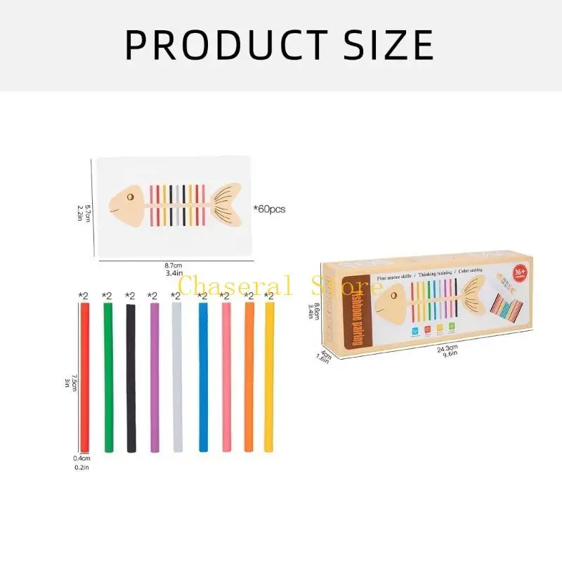 E7CE Rainbow Fish Bone Puzzle Game Toy para pré -escolares estimulando o desenvolvimento do cérebro e a capacidade cognição a