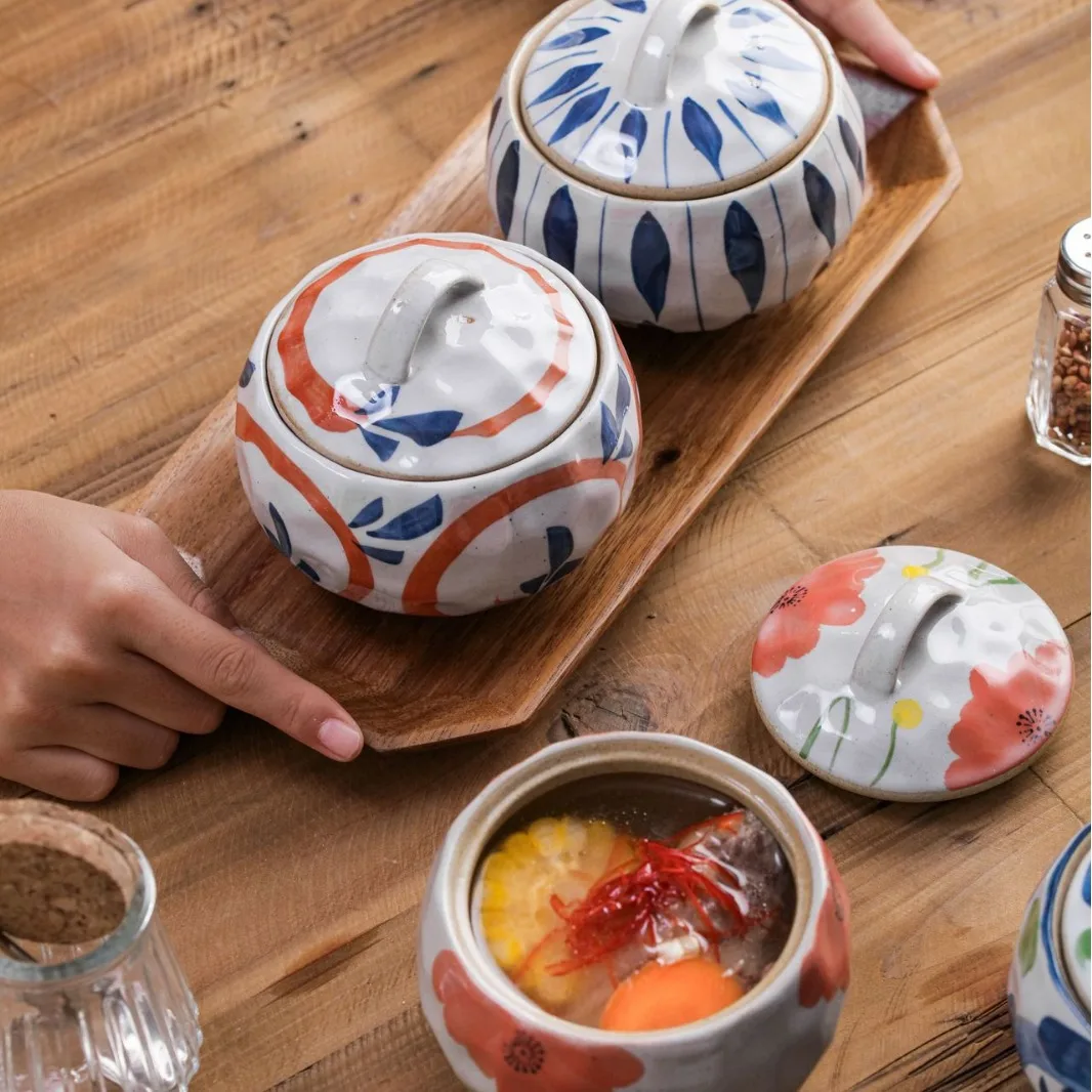 وعاء مغطى بالسيراميك 400 مل، وعاء عميق من الطين القديم على البخار، وعاء عش الطيور على الطراز الصيني، وعاء إساء ملون مزجج إبداعي #4