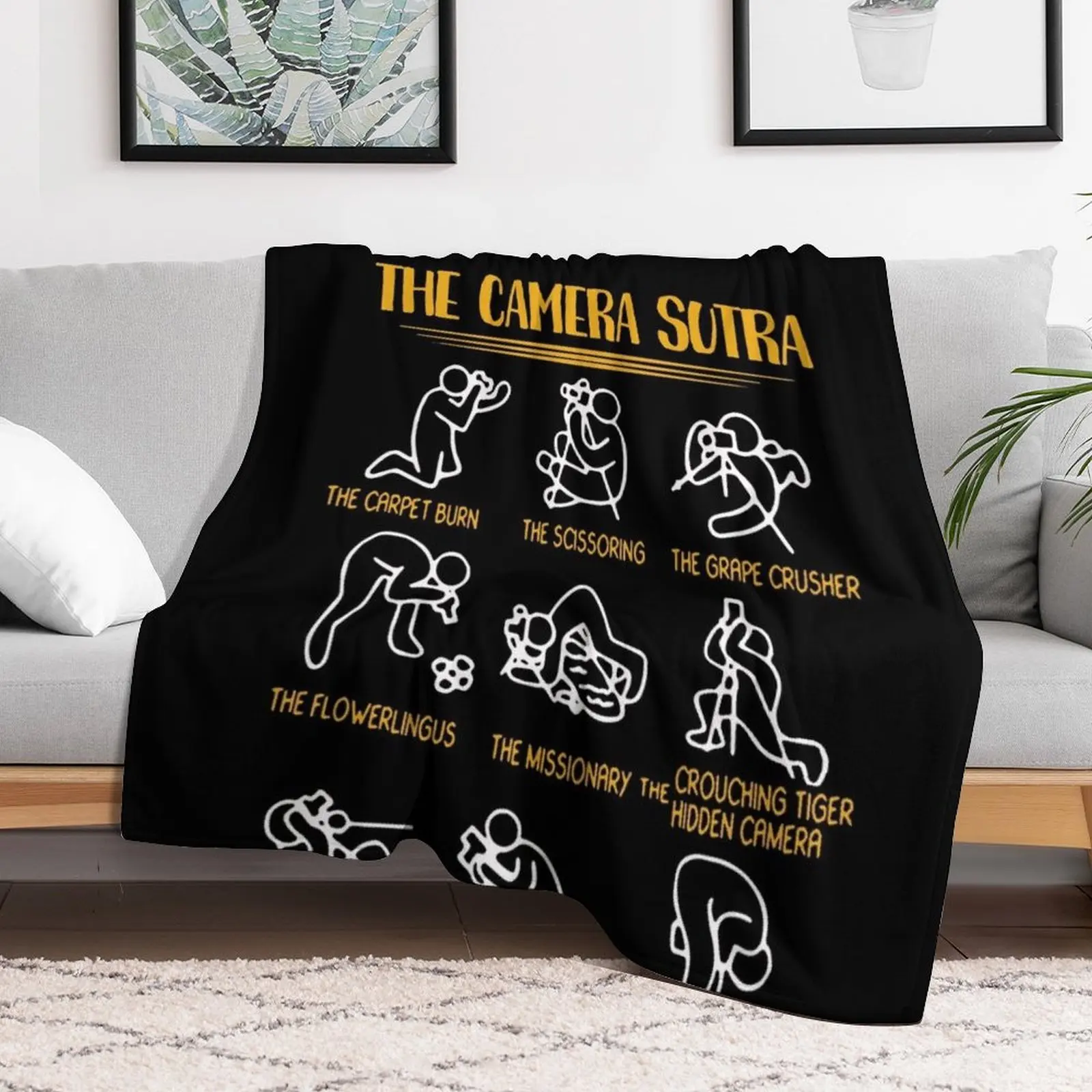 The Camera Sutra Funny Photographer Throw Blanket