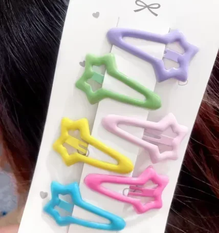 15/30 Buah Aksesori Rambut Harian untuk Anak Perempuan Rambut Wanita Jepit Rambut Pentagram Anak-anak Aksesori Jepit Rambut BB untuk Anak Perempuan