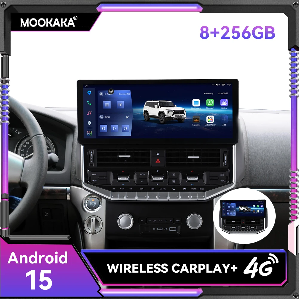 15.9inch Screen 4G WIFI BT5.0 CarPlay Android 15 Car Radio For TOYOTA LAND CRUISER 200 LC200 2008-2020 Upgrade LC300 HeadUnit