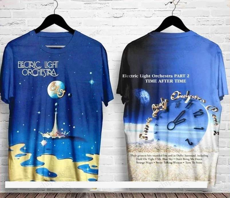 2025 New Electric Light Orchestra Time Album 3d Print T-shirt Men Fashion Sports Large size Tops Tees Y2k Street Tee Shirt Women