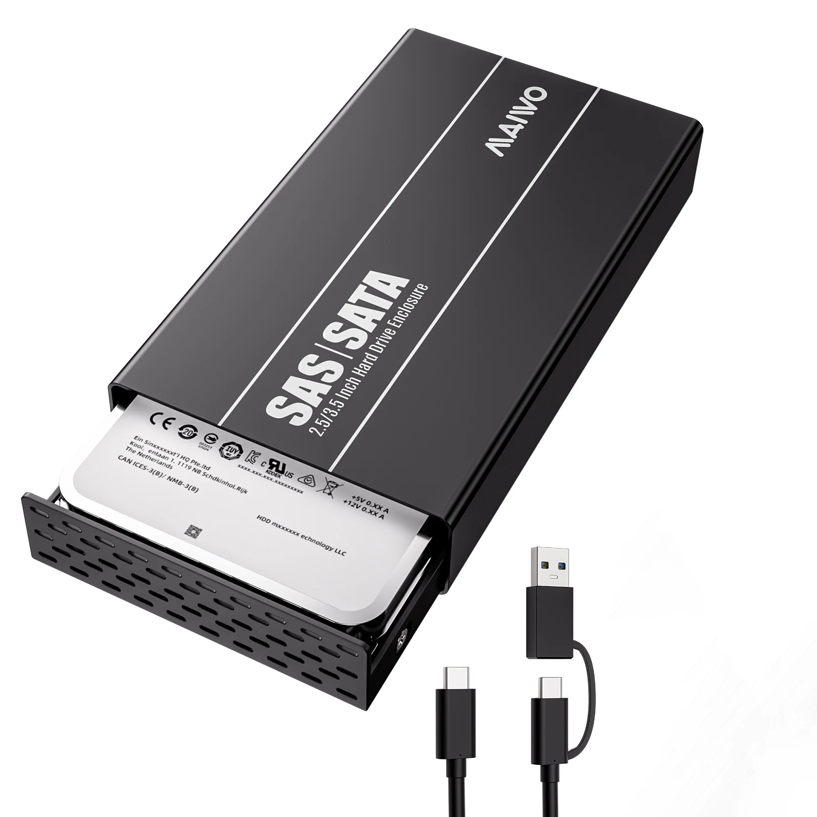 MAIWO 2,5/3,5 Zoll SAS/SATA HDD-Gehäuse Aluminium SAS SATA zu USB3.1 Typ-C Gen2 HDD-Dockingstation SATA SAS HDD-Gehäuse HDD-Box – Detail 8