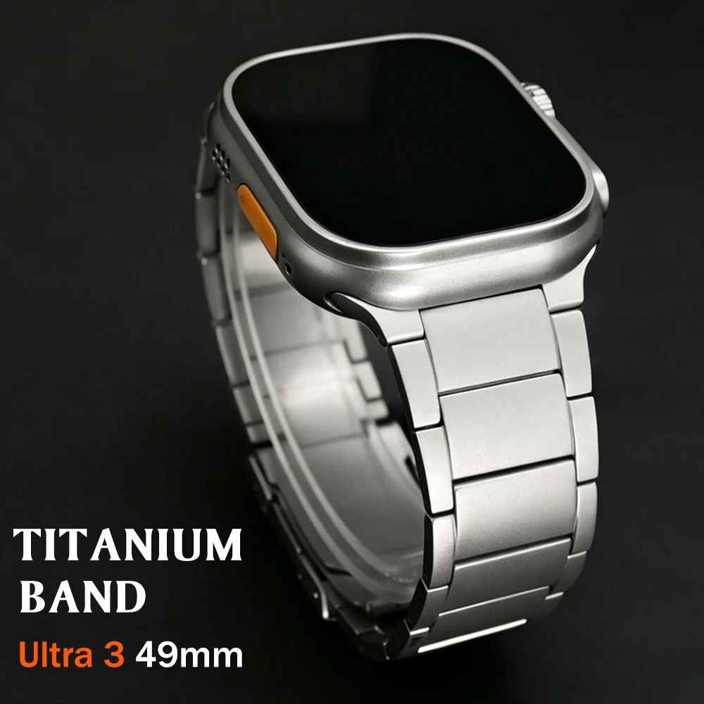

Титановый ремешок для Apple Watch Ultra 3 49 мм, Series 11, 10, 46 мм, деловой браслет для IWatch Series 9, 8, 7, 45 мм, 6, 5, 4, SE, 44 мм