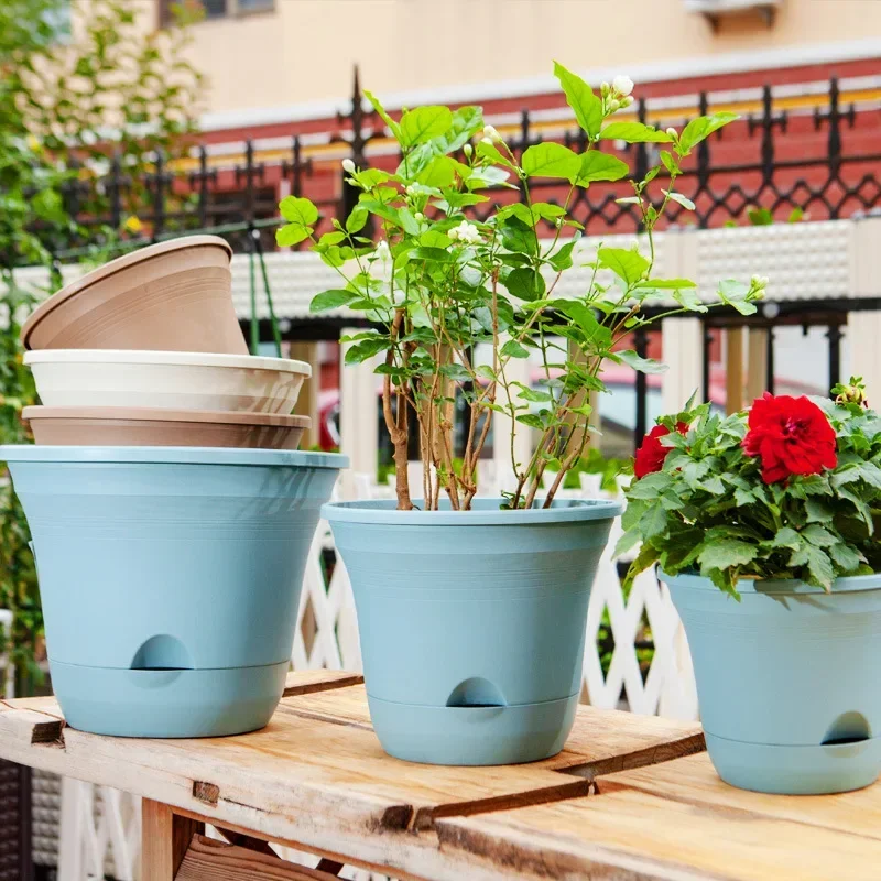 Lazy Flower Pot Automatic Water Absorbing Tray Water-free Plastic Living Room Gallon Green Pineapple Large and Practical