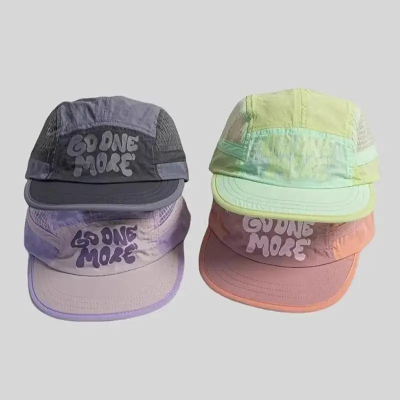 

New Short Brim Baseball Cap Japanese Adjustable Quick-drying Hat Casual Thin Letter Printing Drawstring Design Sunscreen