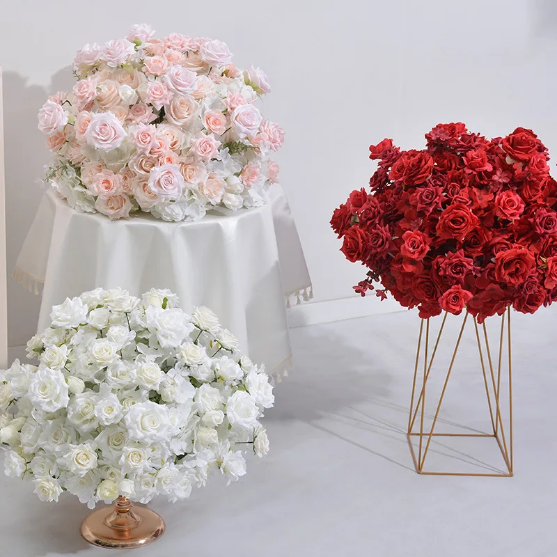 

Hydrangea rose ball exhibition hall window layout flower art wedding table stage decoration artificial flowers