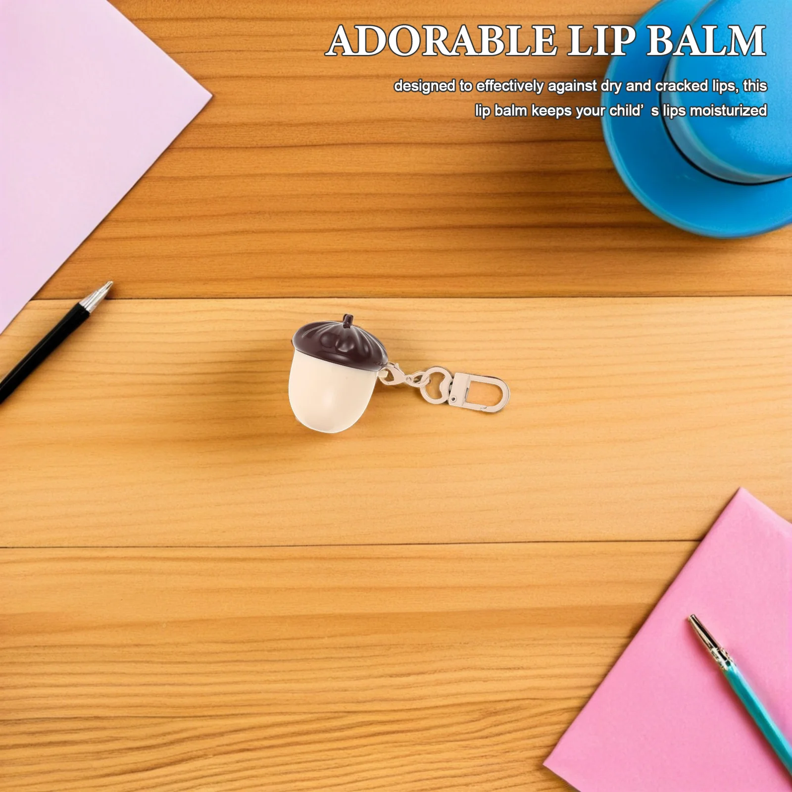 

2Pcs Cute Chestnut Design Lip Balm for Kids Hydrating Moisturizing Non Sticky Portable Lightweight Toddlers Girls School