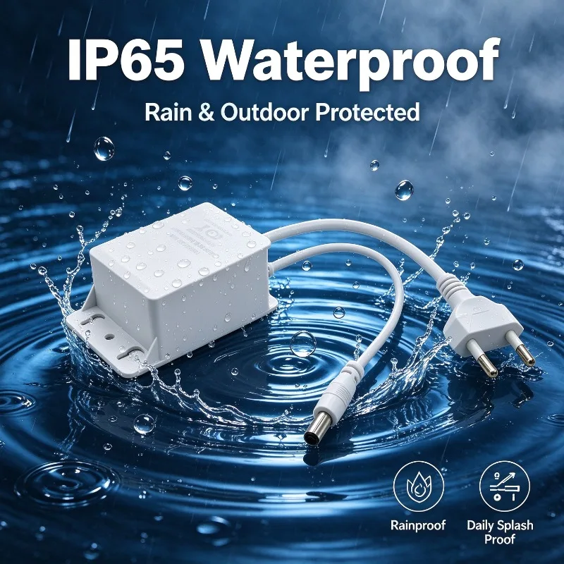 12V 2A IP65 Waterproof Power Adapter EU Plug 100-240V AC DC Outdoor Power Supply for CCTV IP Camera DVR LED Strip Light
