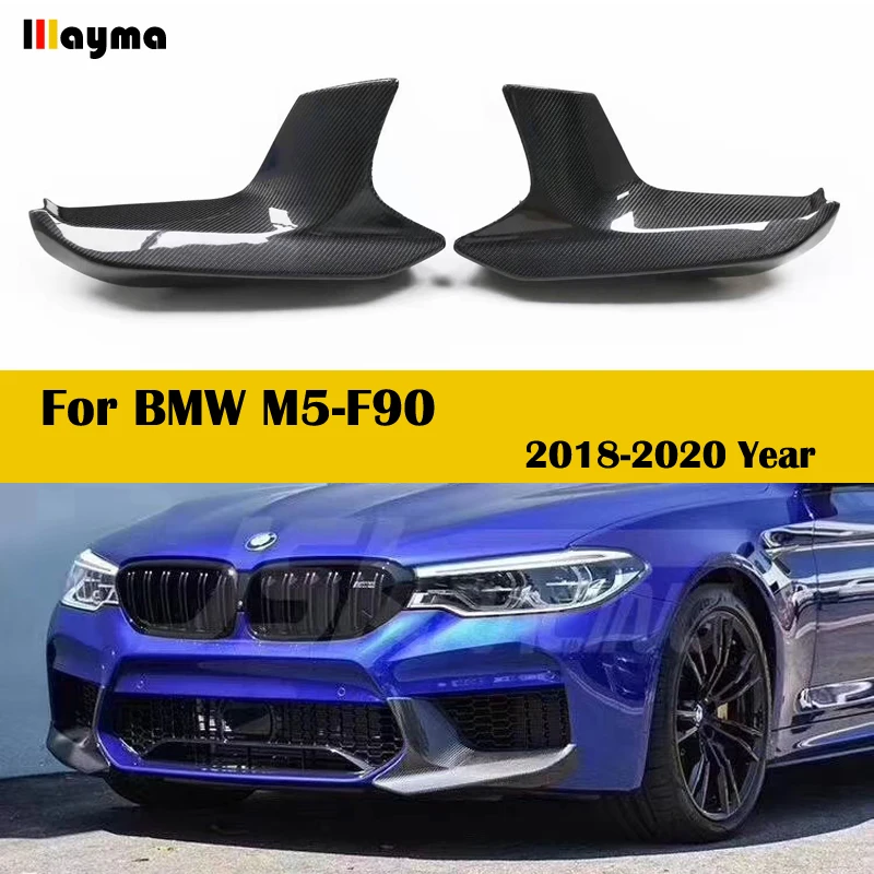 

Car Front Bumper Splitters for BMW F90 M5 2018 2019 2020 Front Bumper Lip Spoiler Cupwings Flaps Winglets Apron Carbon Fiber