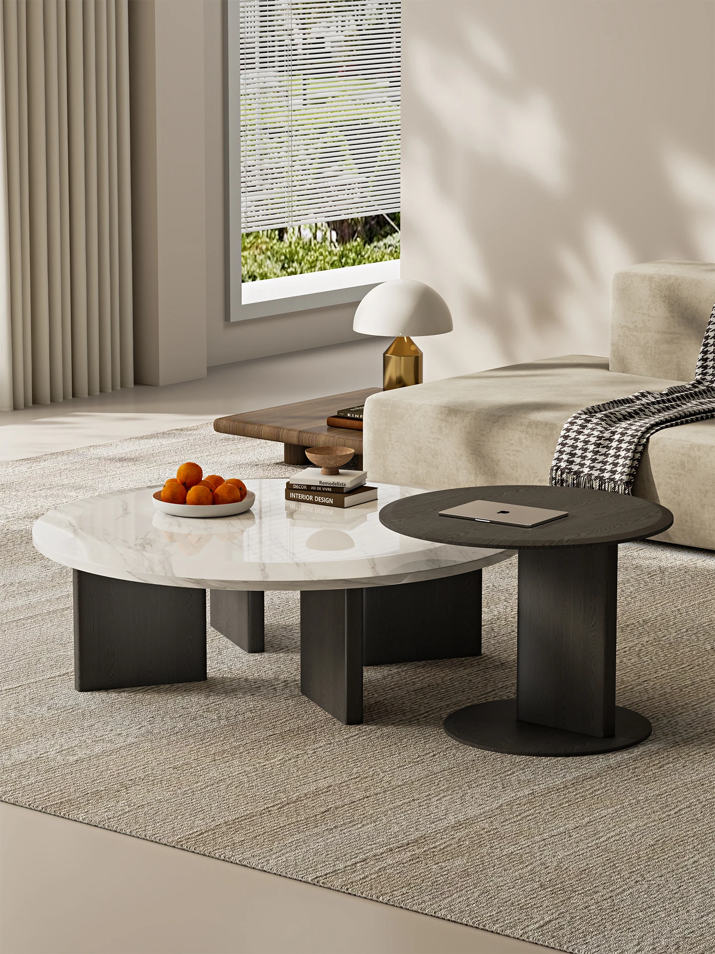 

Italian light luxury natural luxury stone coffee table high sense modern simple living room marble coffee table combination size