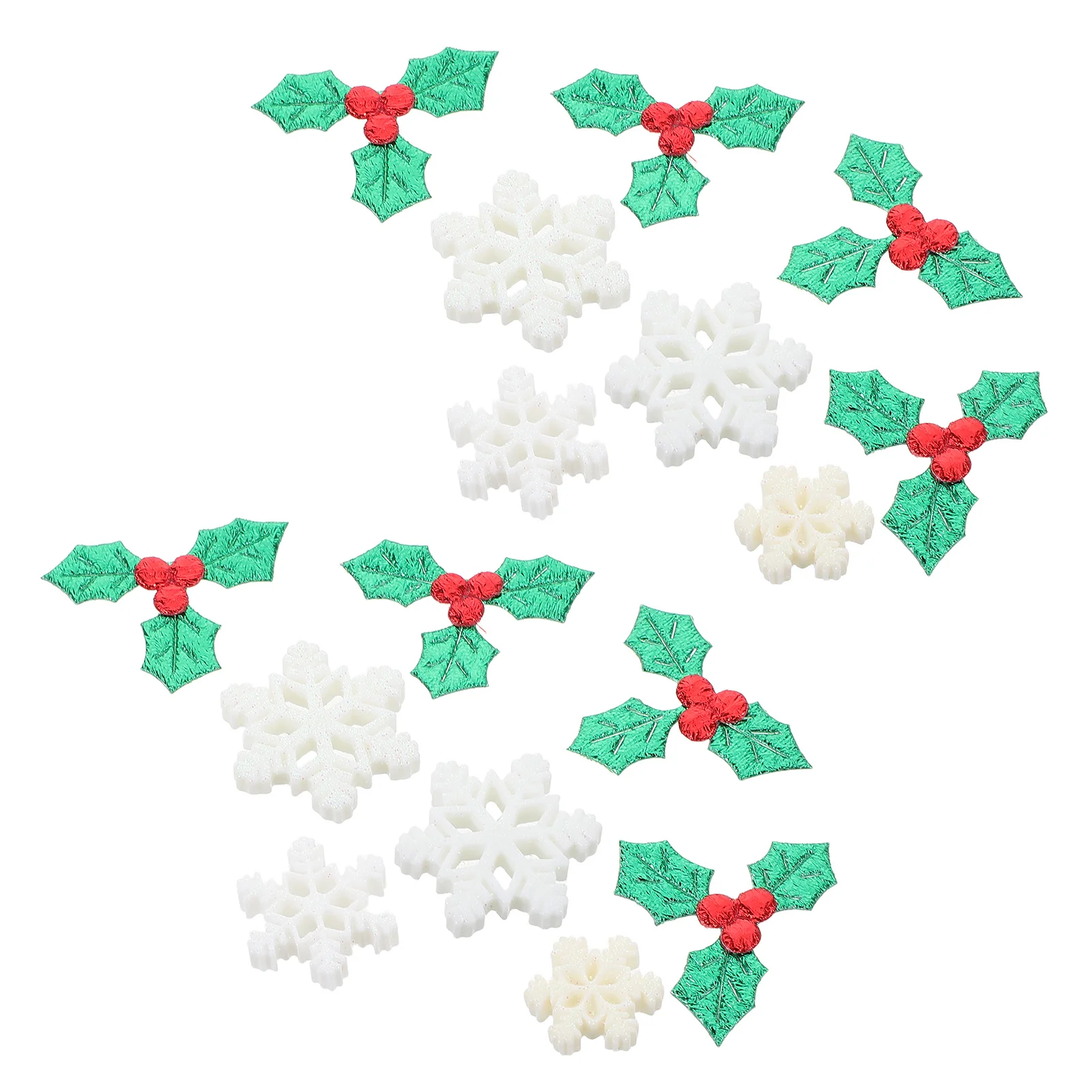 

1 Pack Snowflake Decoration Materials Glittery White Plastic Diy Craft Supplies For Christmas Wreath Garland Cake Toppers