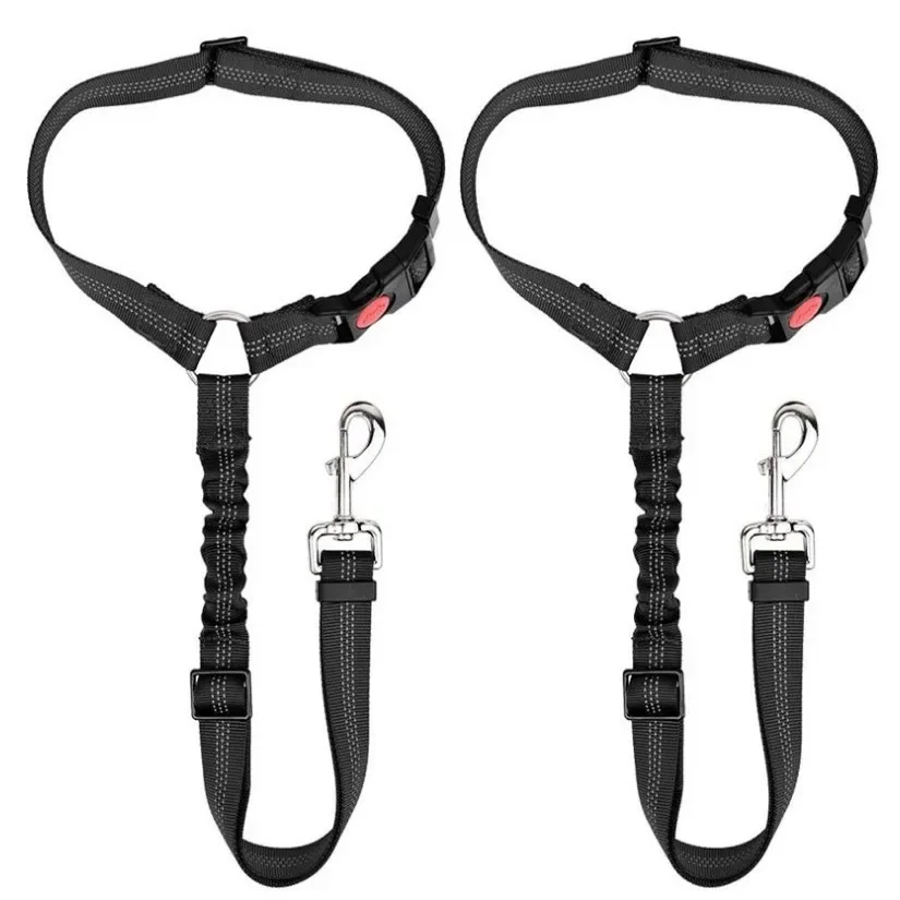 

Pet products car seat belt dog leash with buffer elastic reflective safety rope leash dog rope