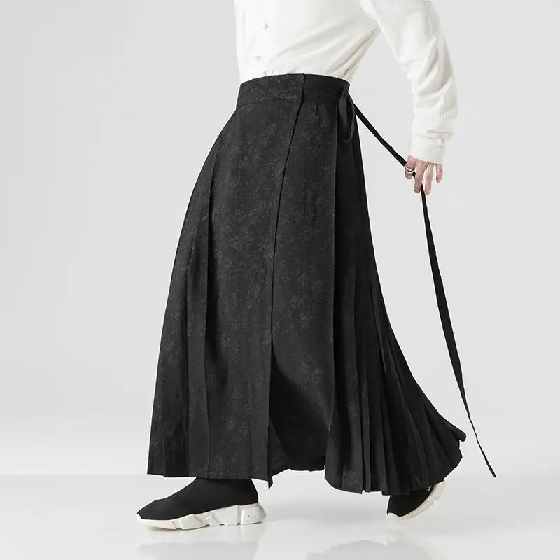

Loose Wide Leg Men's Hanfu Pants Spring Autumn Faionable Casual Trousers Breathable Comfortable Straight Cut Chinese Sle