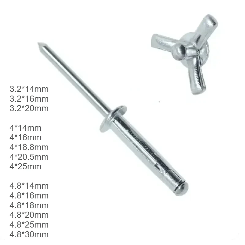 Aluminium Tri-fold Blind Rivets Pop Head Structural Blind Rivet Aluminium Load Spreading Bulb Rivets Automotive Fastener