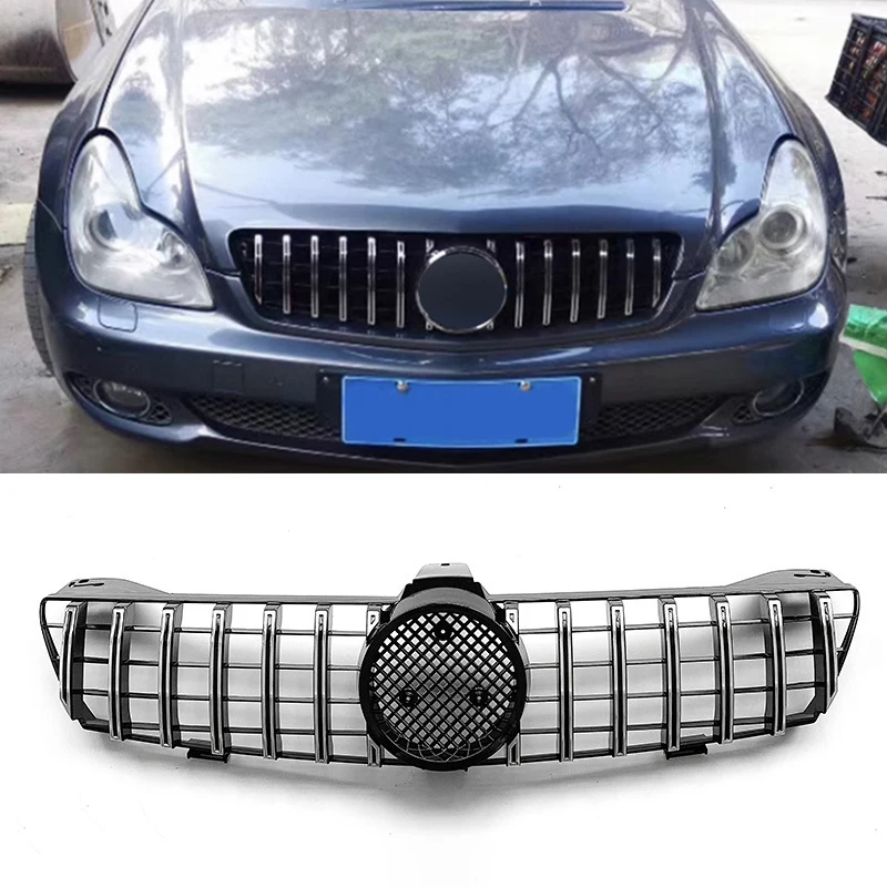 

For Mercedes-Benz CLS-Class W219 CLS350 CLS500 CLS550 SLS600 CLS63 AMG 2005-2008 Front Bumper Grille Upgrade GT Style Grill