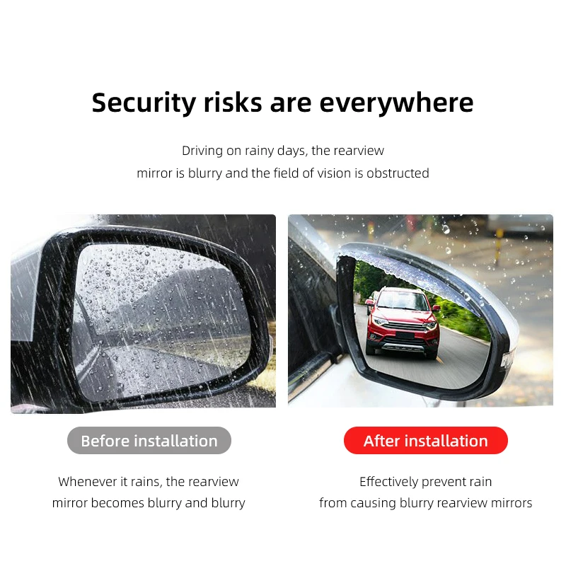 2Pcs Car Rearview Mirror Rain Shield Protector Cover For Peugeot 5008 408 308 Landtrek 208 2008 3008 Rifter 508 301 108 608 4008